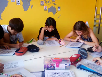 students studying in Library at Leaders Academy