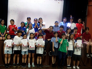 camp kids with their certificates